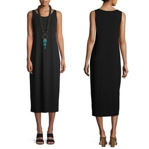 Eileen Fisher jersey scoop-neck midi dress. NEW